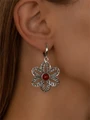 Серьги из серебра с сердоликом 3115