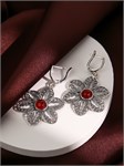 Серьги из серебра с сердоликом 3115