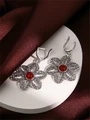 Серьги из серебра с сердоликом 3115