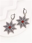 Серьги из серебра с сердоликом 3116