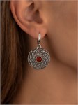 Серьги из серебра с сердоликом 3117