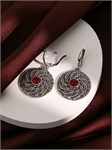 Серьги из серебра с сердоликом 3117