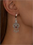 Серьги из серебра с сердоликом 3121