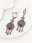 Серьги из серебра с сердоликом 3121