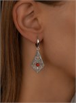 Серьги из серебра с сердоликом 3122