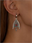 Серьги из серебра  с сердоликом 3123
