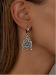 Серьги из серебра с бирюзой 3124