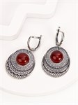 Серьги из серебра с сердоликом 3125