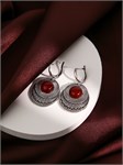 Серьги из серебра с сердоликом 3125