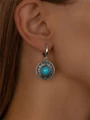 Серьги из серебра с бирюзой 3126