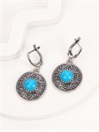 Серьги из серебра с бирюзой 3126