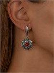 Серьги из серебра с сердоликом 3131
