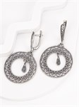 Серьги из серебра с филигранью 3173