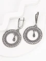 Серьги из серебра с филигранью 3173