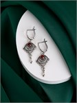 Серьги из серебра с сердоликом 3240