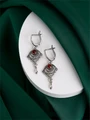 Серьги из серебра с сердоликом 3240