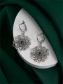 Серьги из серебра с хризопразом 3292