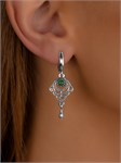 Серьги из серебра с хризопразом 3238