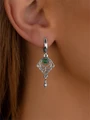 Серьги из серебра с хризопразом 3238