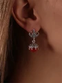 Серьги из серебра с кораллом 2064