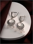 Серьги из серебра с розовым кварцем 3242