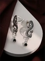 Серьги из серебра с агатом 3243