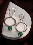 Серьги из серебра с хризопразом 3244