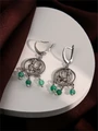 Серьги из серебра с хризопразом 3246