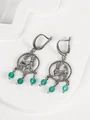 Серьги из серебра с хризопразом 3246