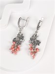 Серьги из серебра с кораллом 3247