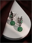 Серьги из серебра с хризопразом 3248