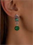Серьги из серебра с хризопразом 3248
