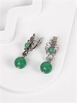 Серьги из серебра с хризопразом 3248