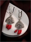 Серьги из серебра с кораллом 3249