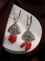 Серьги из серебра с кораллом 3249