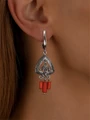 Серьги из серебра с кораллом 3249