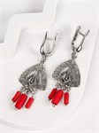 Серьги из серебра с кораллом 3249