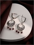 Серьги из серебра с гранатом 3254