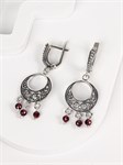 Серьги из серебра с гранатом 3254