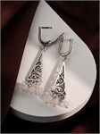 Серьги из серебра с розовым кварцем 3255