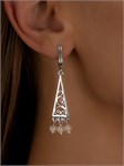 Серьги из серебра с розовым кварцем 3255