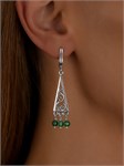Серьги из серебра с хризопразом 3256