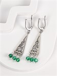 Серьги из серебра с хризопразом 3256