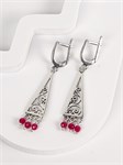 Серьги из серебра с корундом 3257