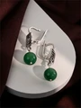 Серьги из серебра с хризопразом 3258