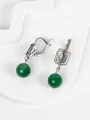 Серьги из серебра с хризопразом 3258