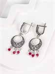 Серьги из серебра с корундом 3261