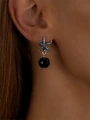 Серьги из серебра с агатом 3263