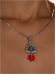 Подвеска из серебра с кораллом 3268