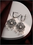 Серьги из серебра с жемчугом 3271